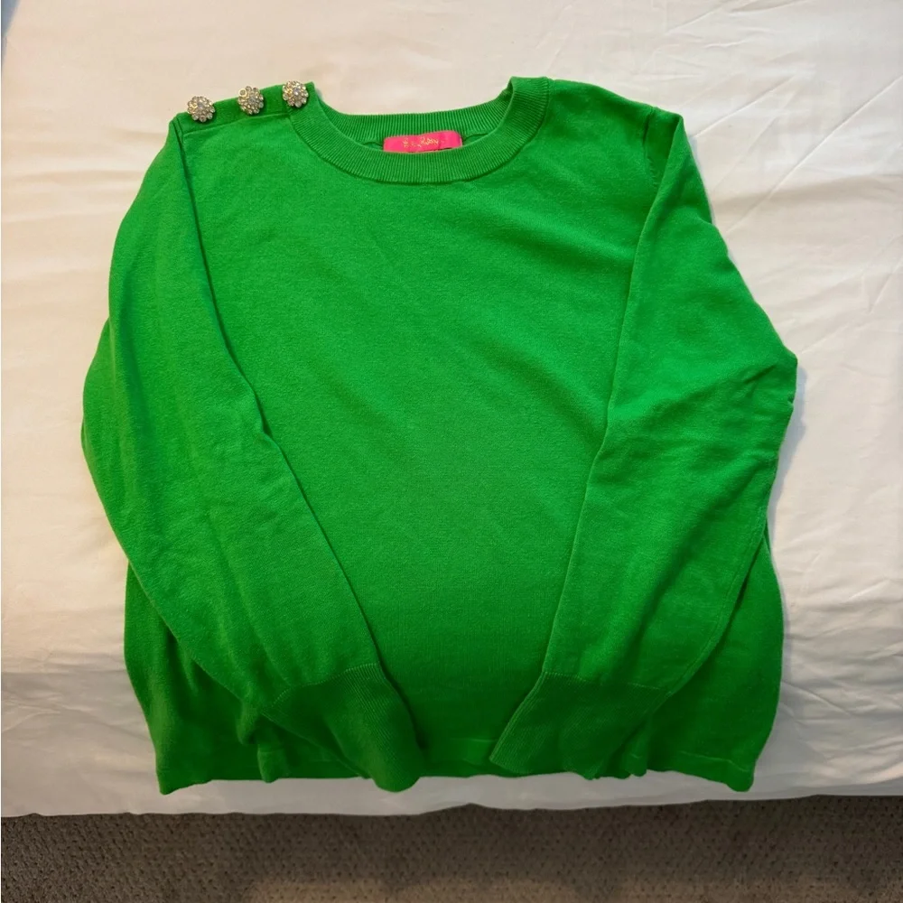 Lilly Pulitzer Vibrant Green Knit Top - Picture 1 of 7